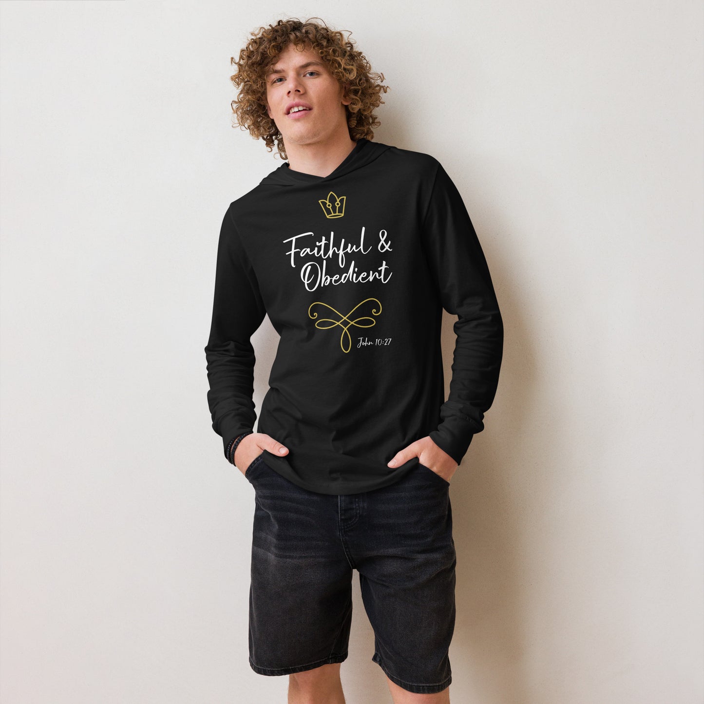 Faithful & Obedient JN 10:27 Hooded long-sleeve tee