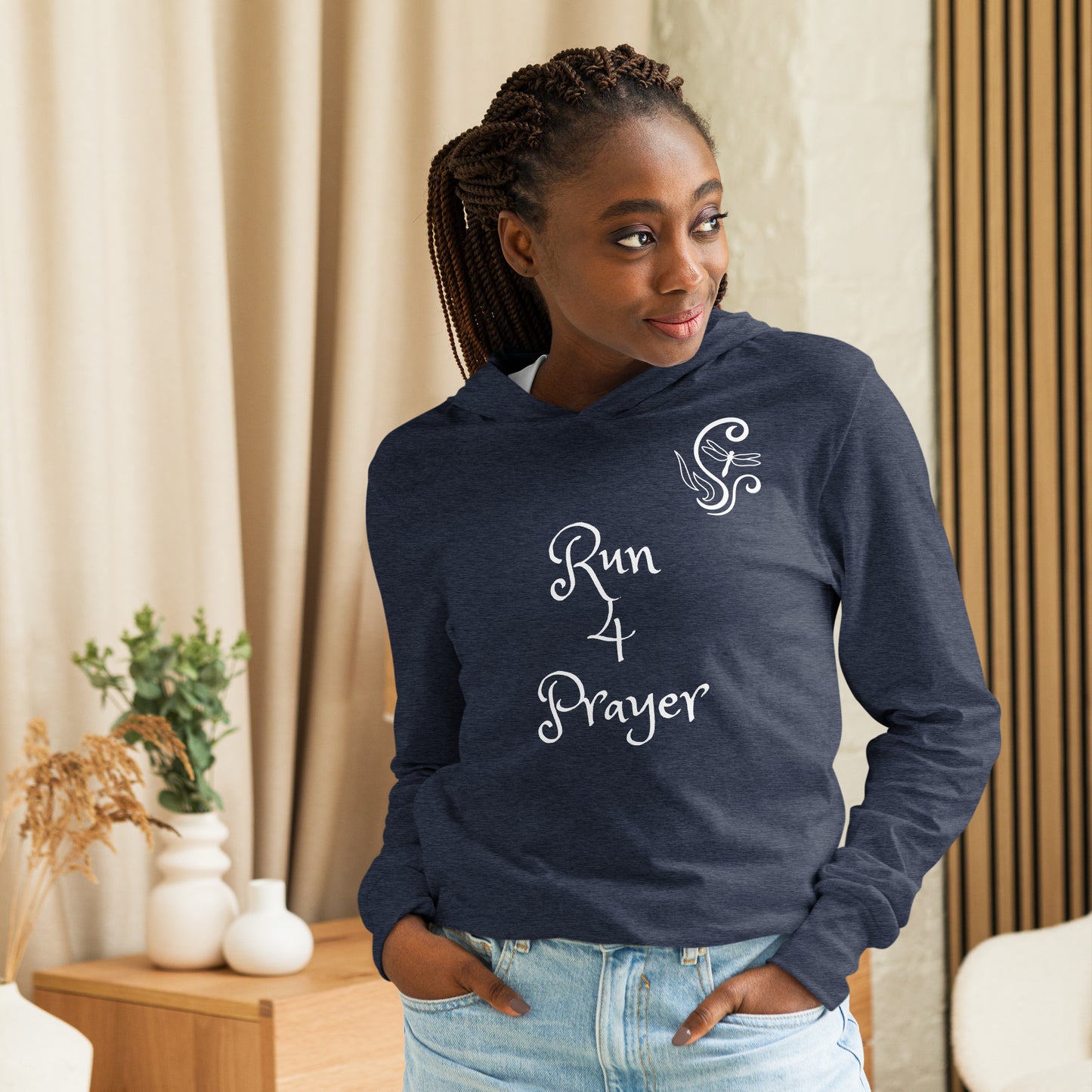 Run 4 Prayer Scroll Dragonfly Hooded long-sleeve tee