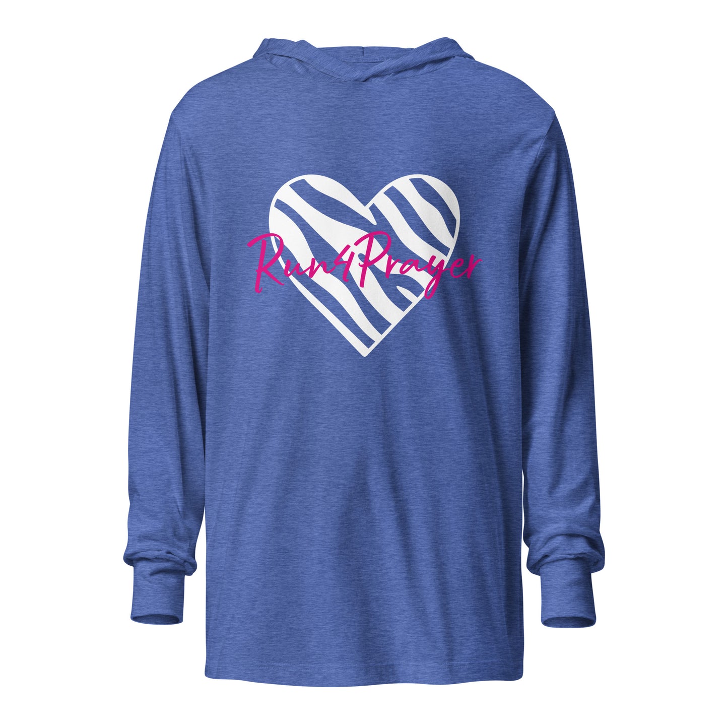 Zebra Heart Run4Prayer Pink Hooded long-sleeve tee
