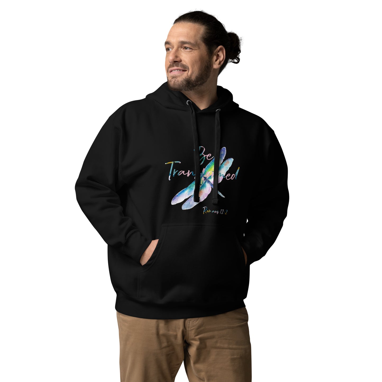 Be Transformed Colorful Dragonfly Rom 12:2 Unisex Hoodie
