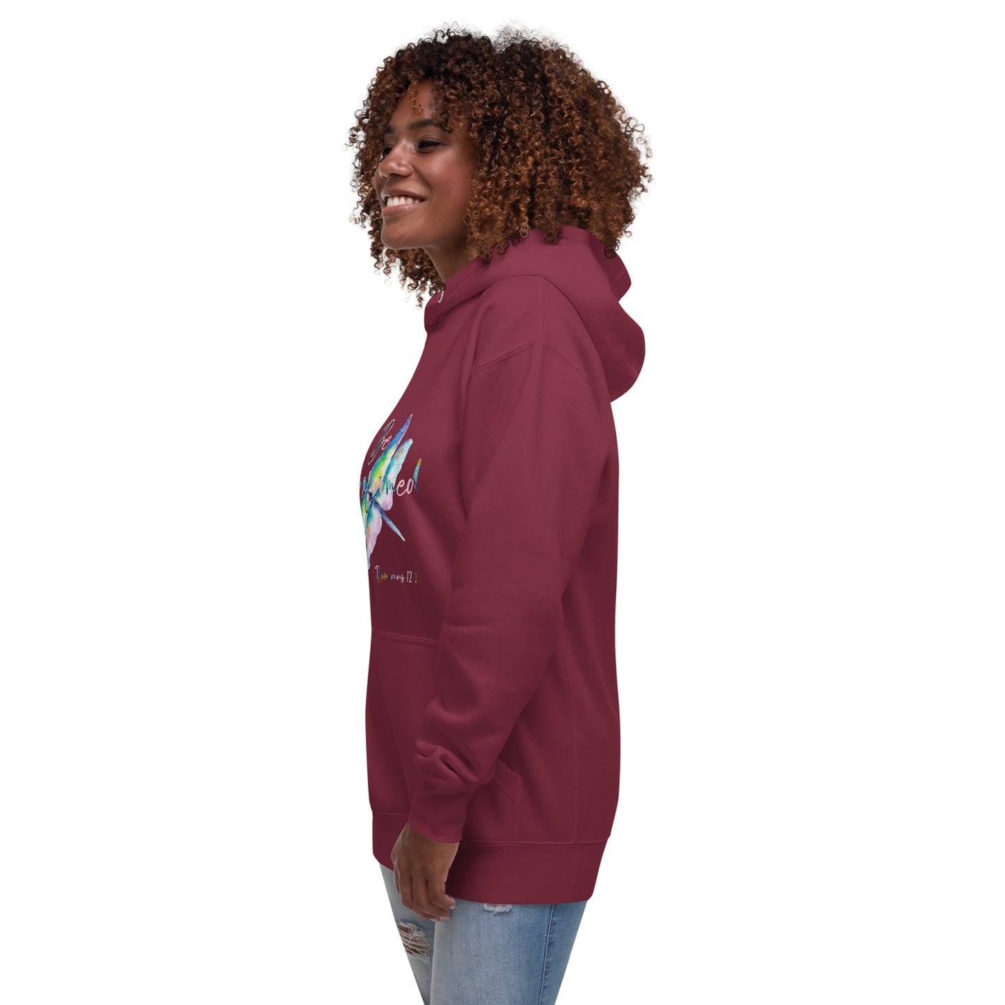 Be Transformed Colorful Dragonfly Rom 12:2 Unisex Hoodie