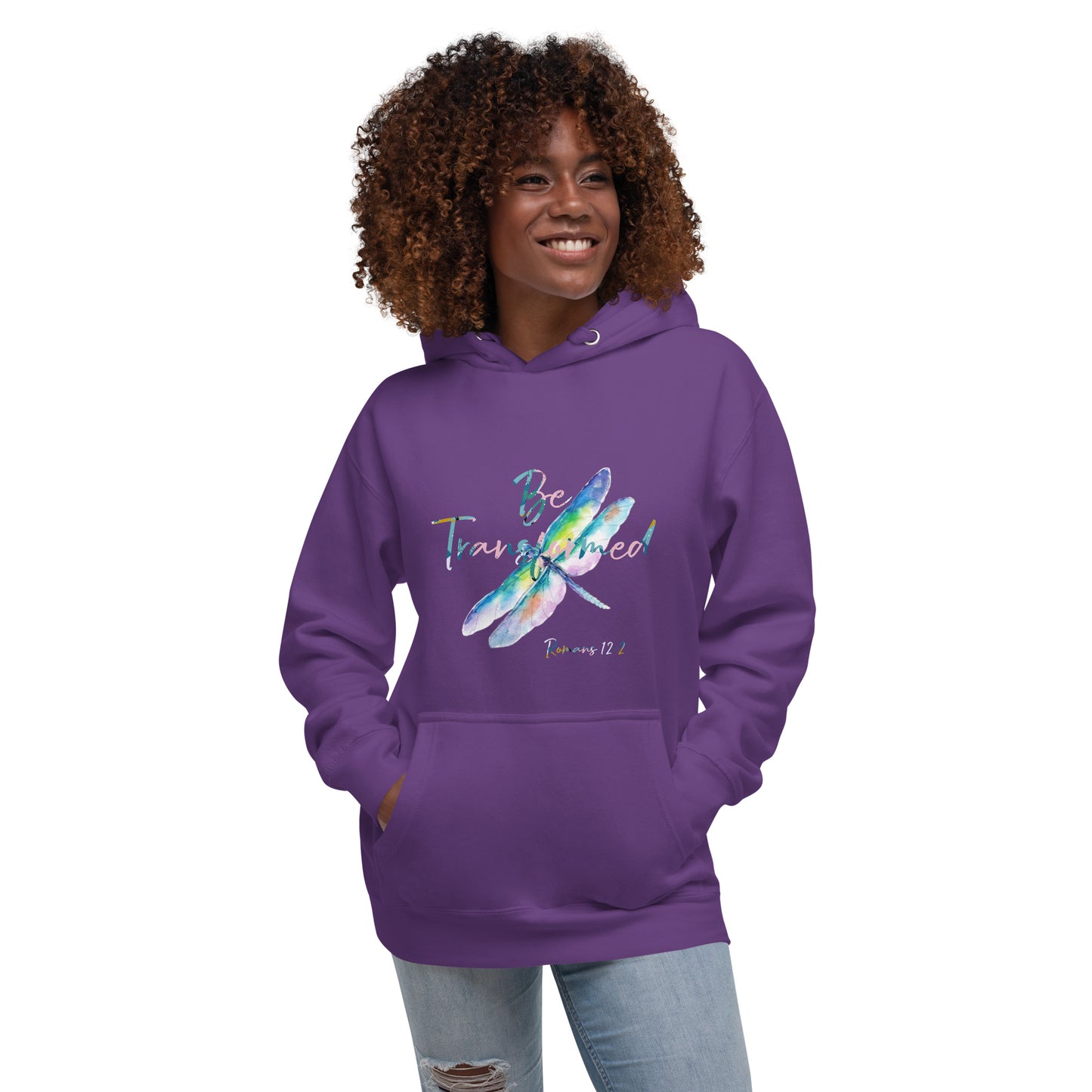 Be Transformed Colorful Dragonfly Rom 12:2 Unisex Hoodie