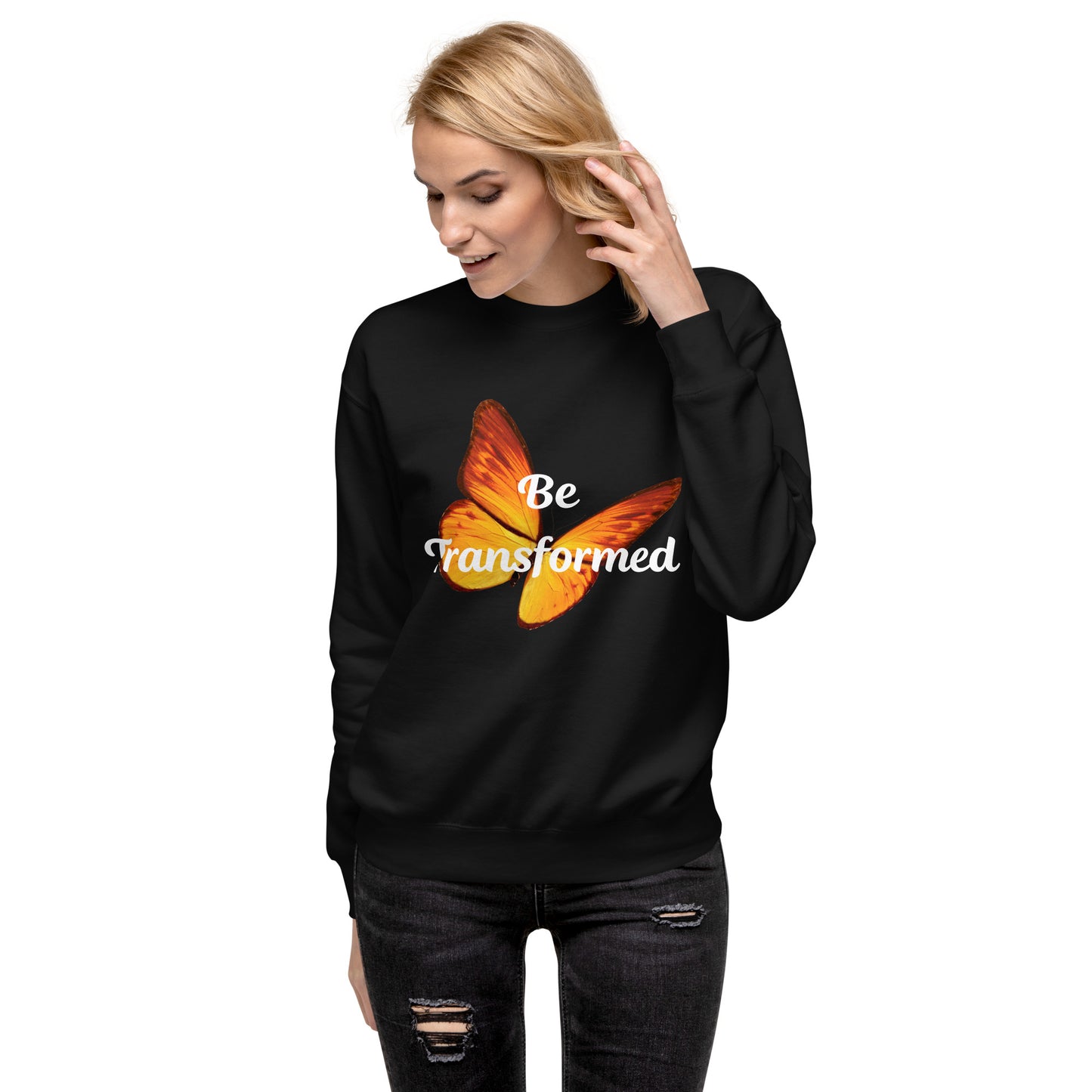 Be Transformed Orange Butterfly Unisex Sweatshirt