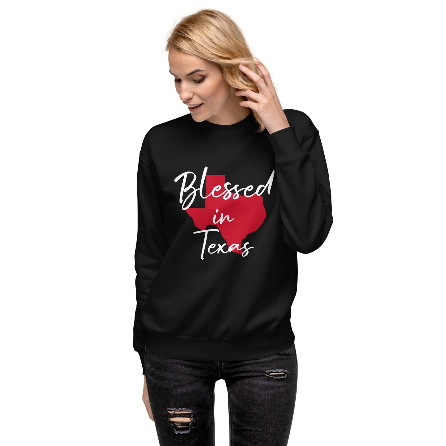 Blessed in Texas Red Unisex Sweatshirt