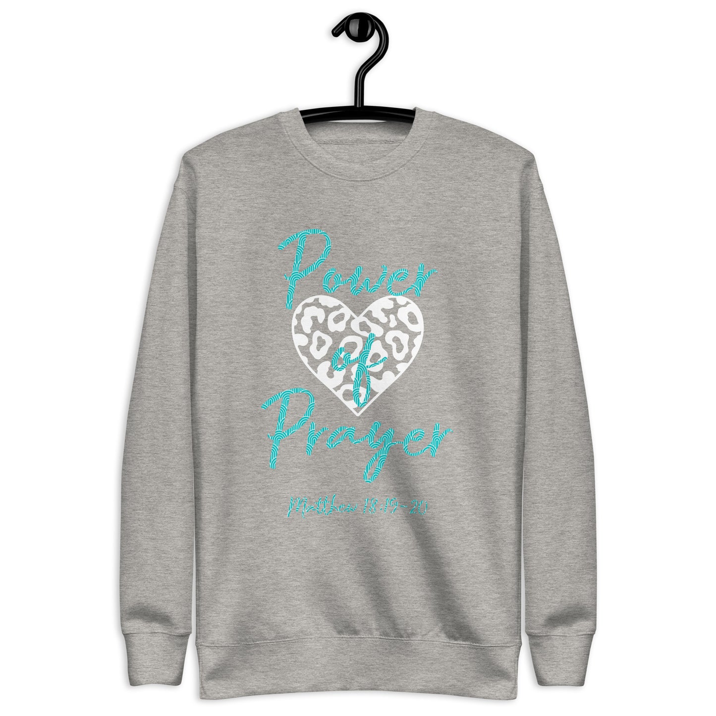 Power of Prayer Leopard Heart Matt 18:19-20 Unisex Sweatshirt