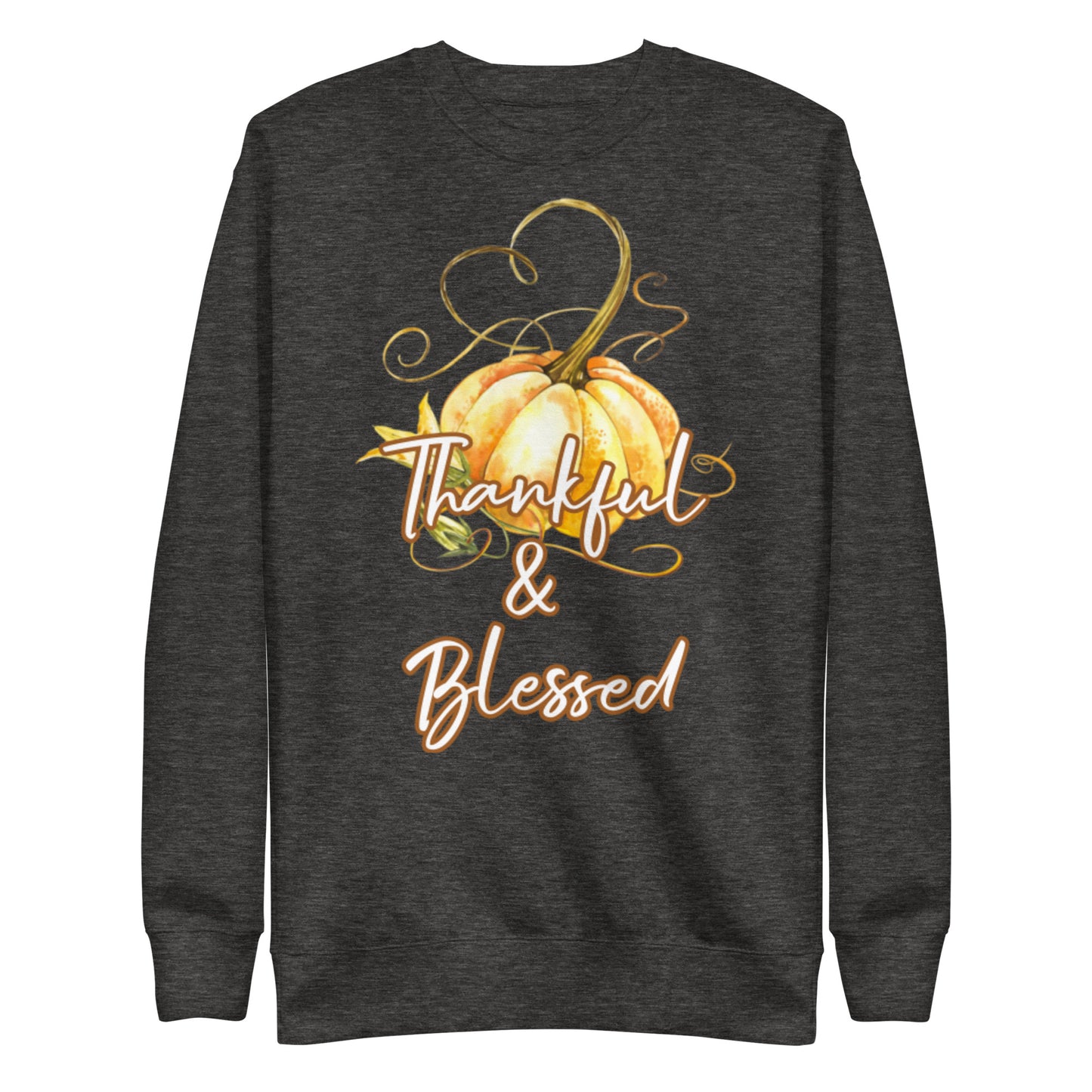 Thankful & Blessed Pumpkin Heart Unisex Sweatshirt