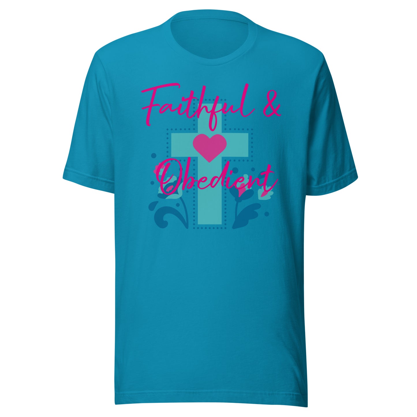 Faithful & Obedient Blue Cross Unisex t-shirt