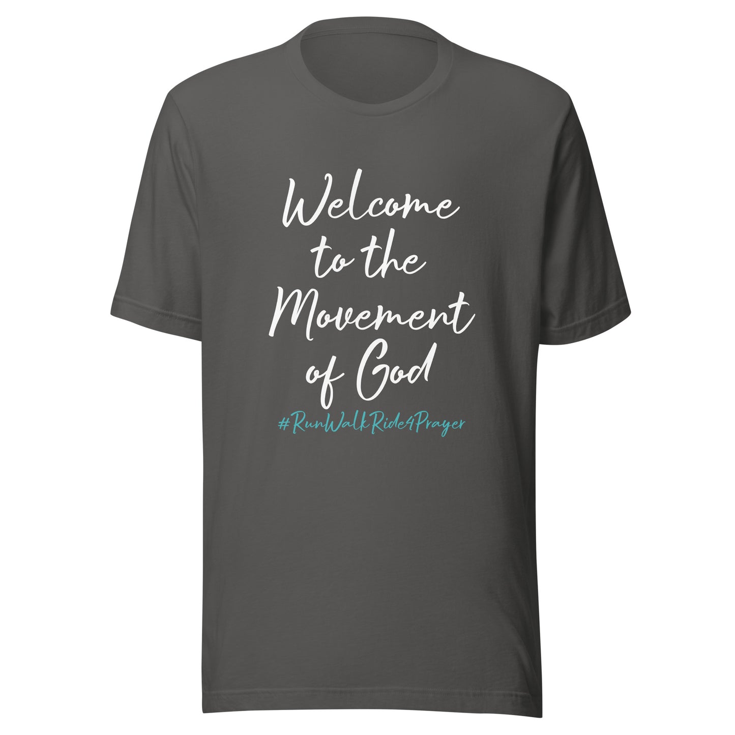 Welcome to the Movement of God #RWR4P Teal Unisex t-shirt