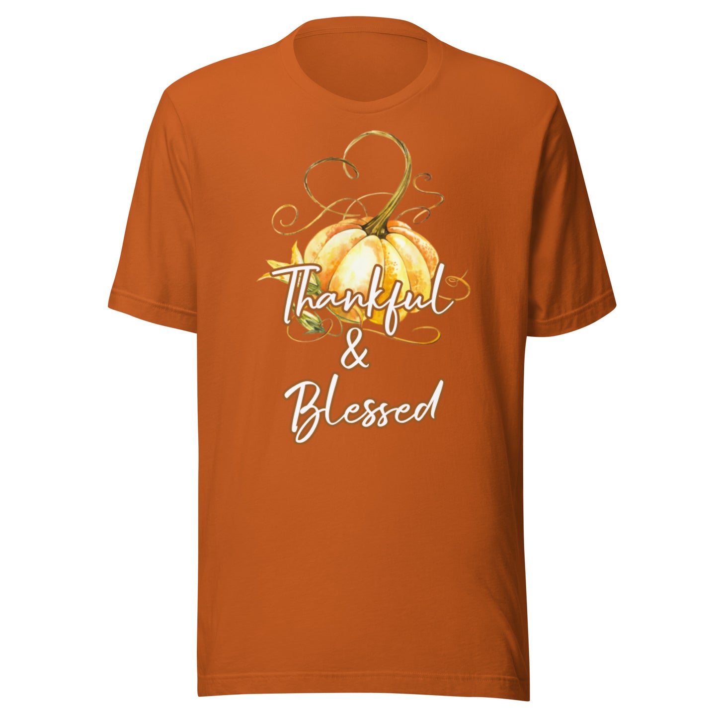 Thankful & Blessed Pumpkin Heart Unisex t-shirt