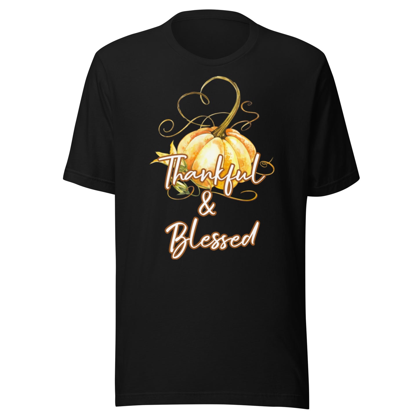 Thankful & Blessed Pumpkin Heart Unisex t-shirt