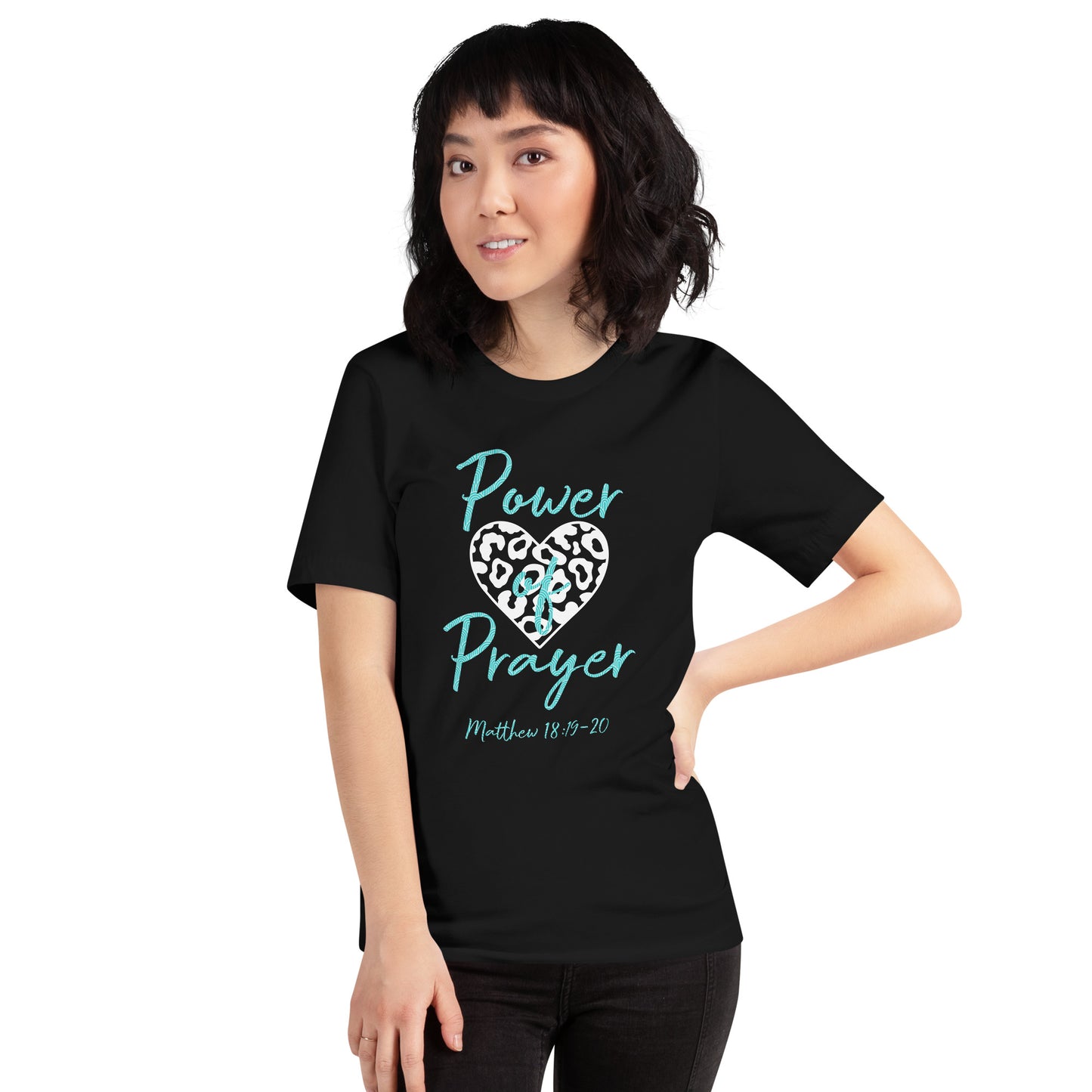 Power of Prayer Leopard Heart Matt 18:19-20 Unisex t-shirt