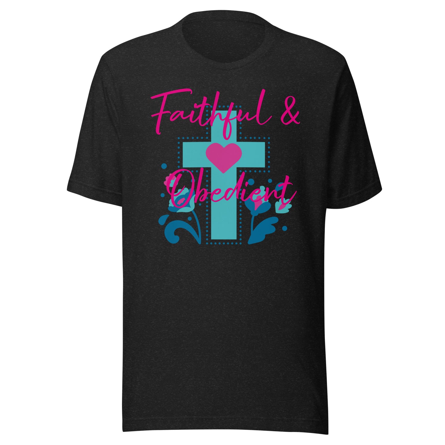 Faithful & Obedient Blue Cross Unisex t-shirt