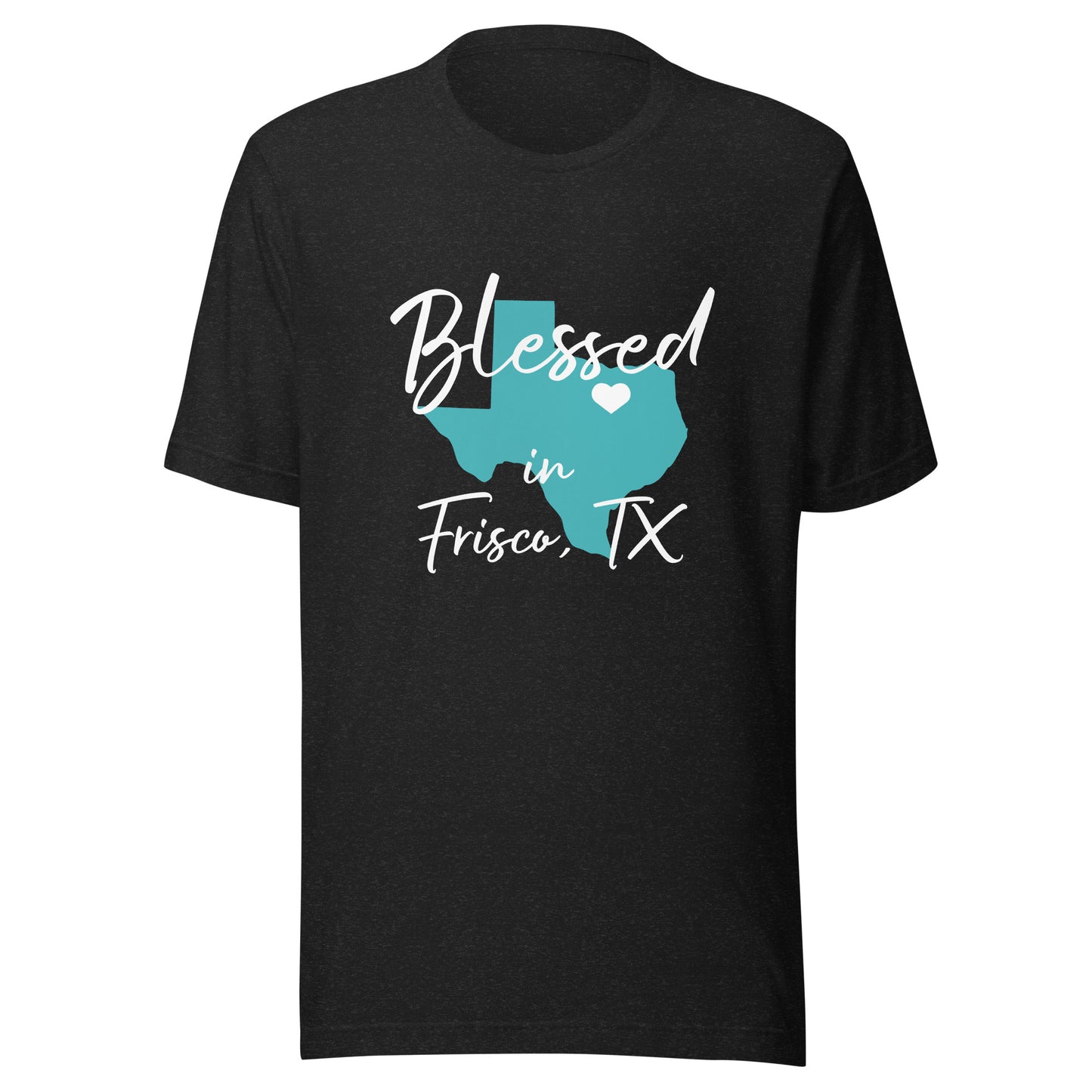 Blessed in Frisco, TX Heart White Unisex t-shirt