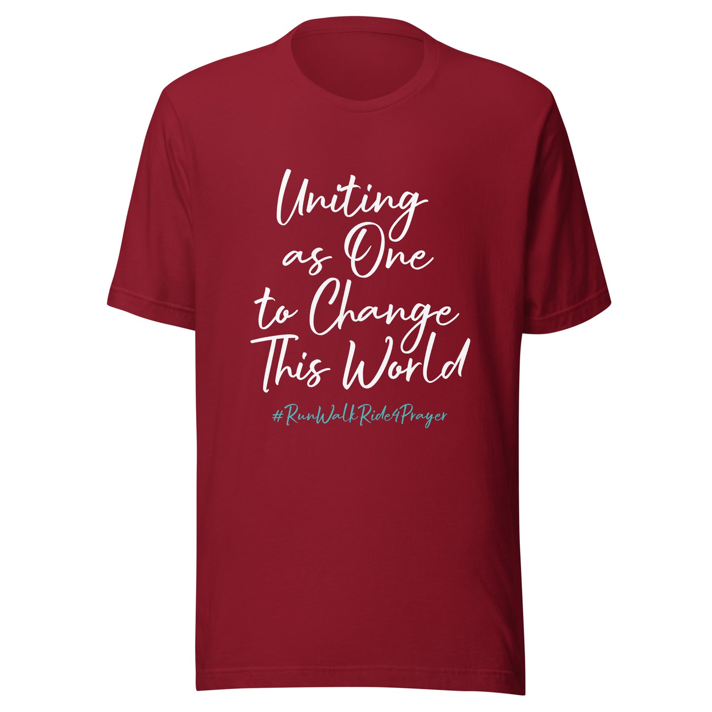Uniting as One to Change This World #RWR4P Teal Unisex t-shirt