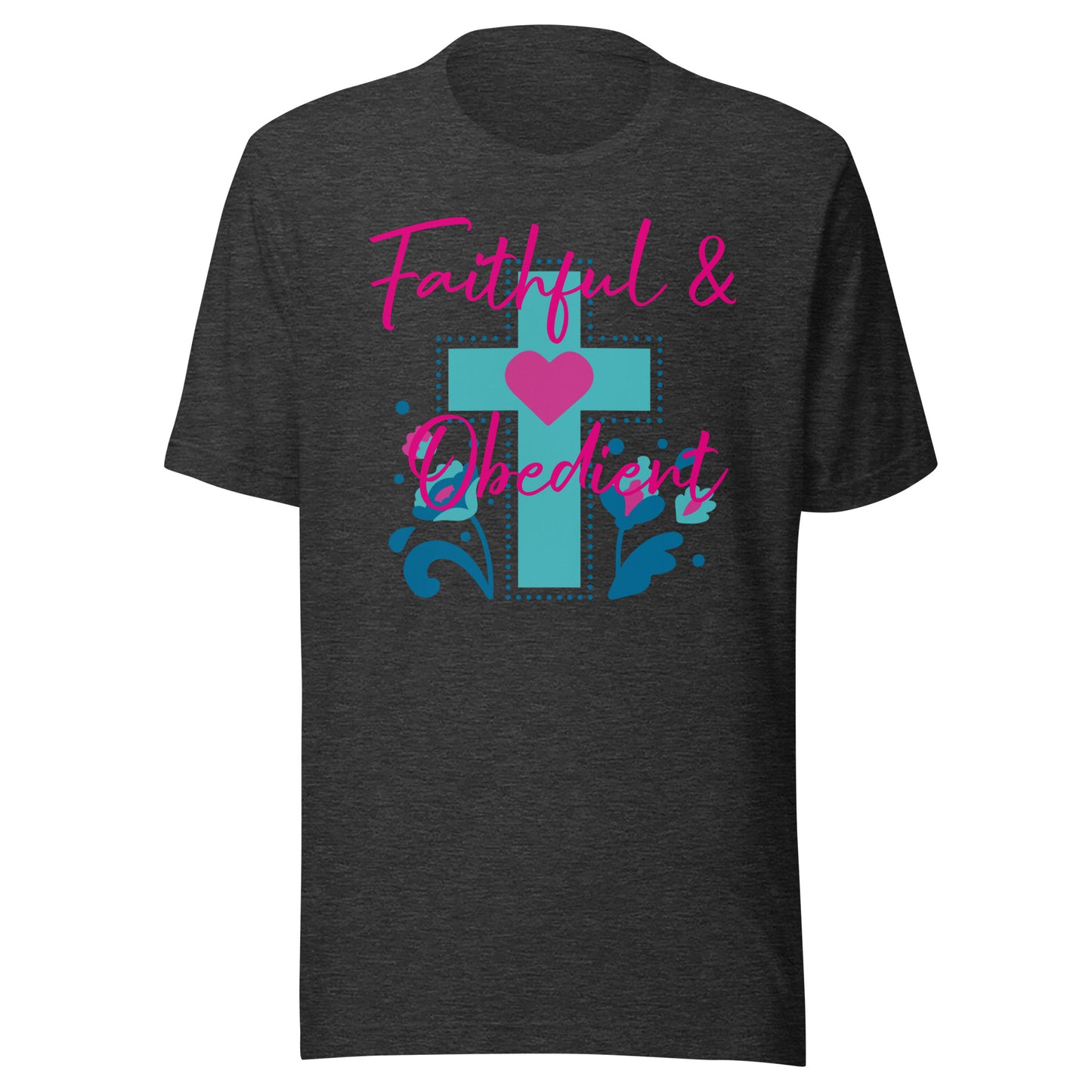 Faithful & Obedient Blue Cross Unisex t-shirt