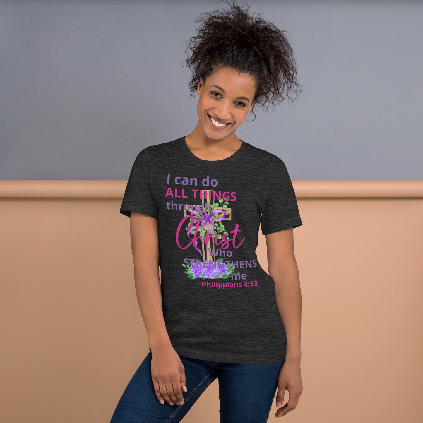 I Can Do All Things Through Christ Floral Phi 4:13 Unisex T-shirt