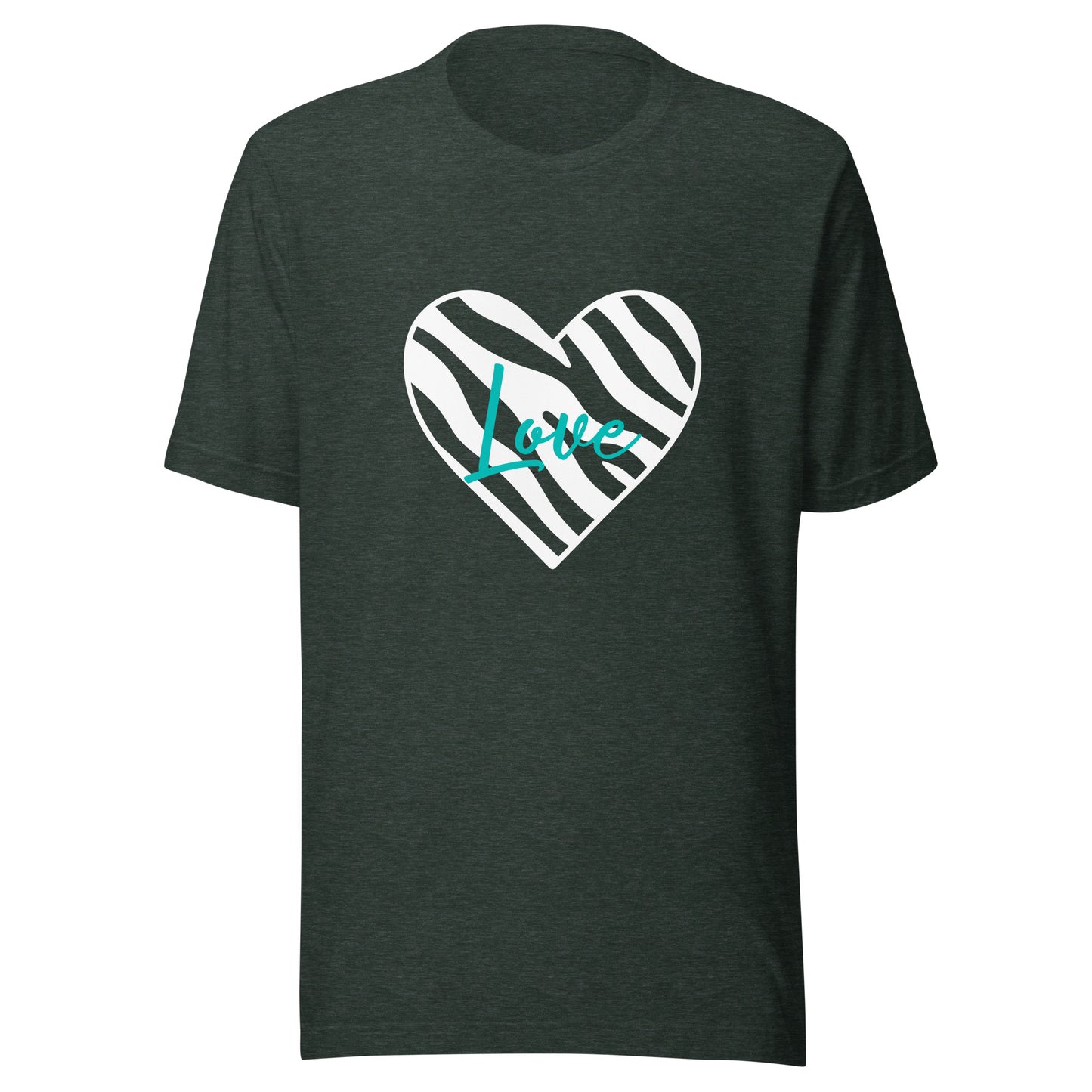 Zebra Heart Love Unisex t-shirt