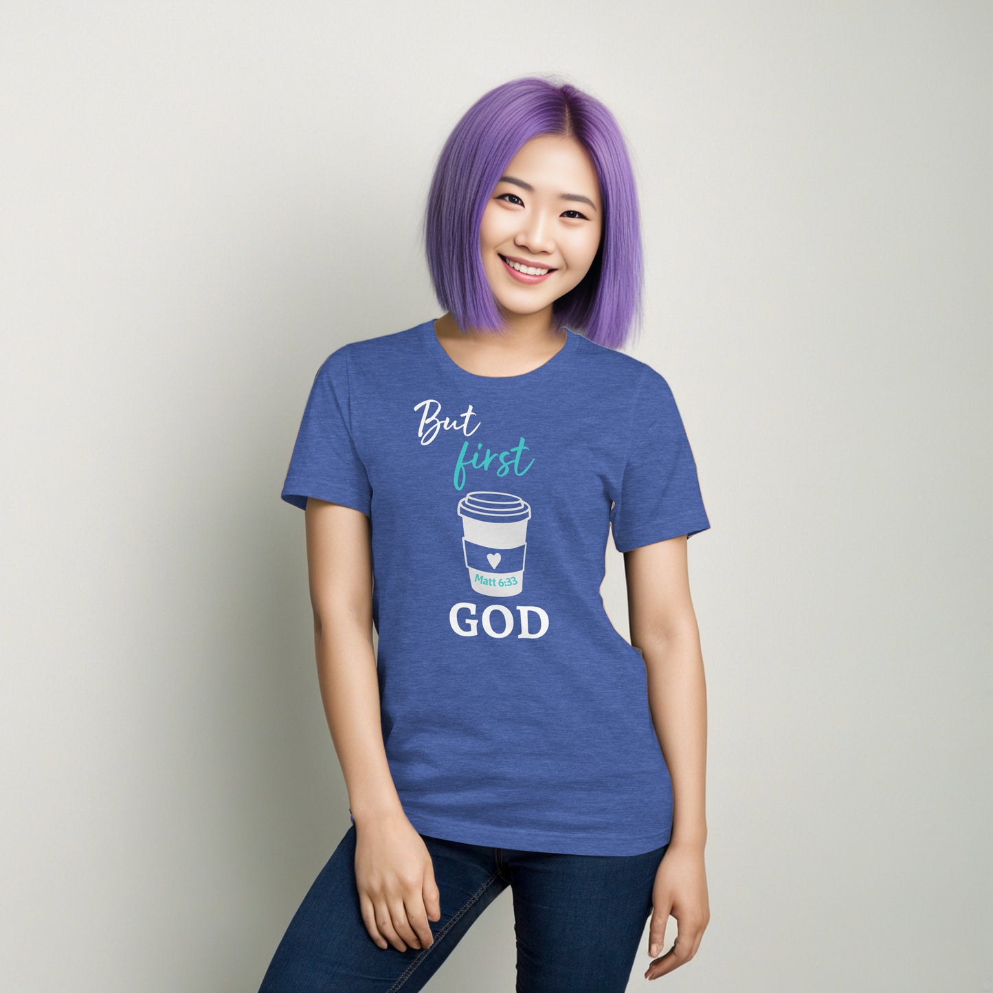 But first GOD Coffee Cup Heart (Matt 6:33) Unisex T-Shirt