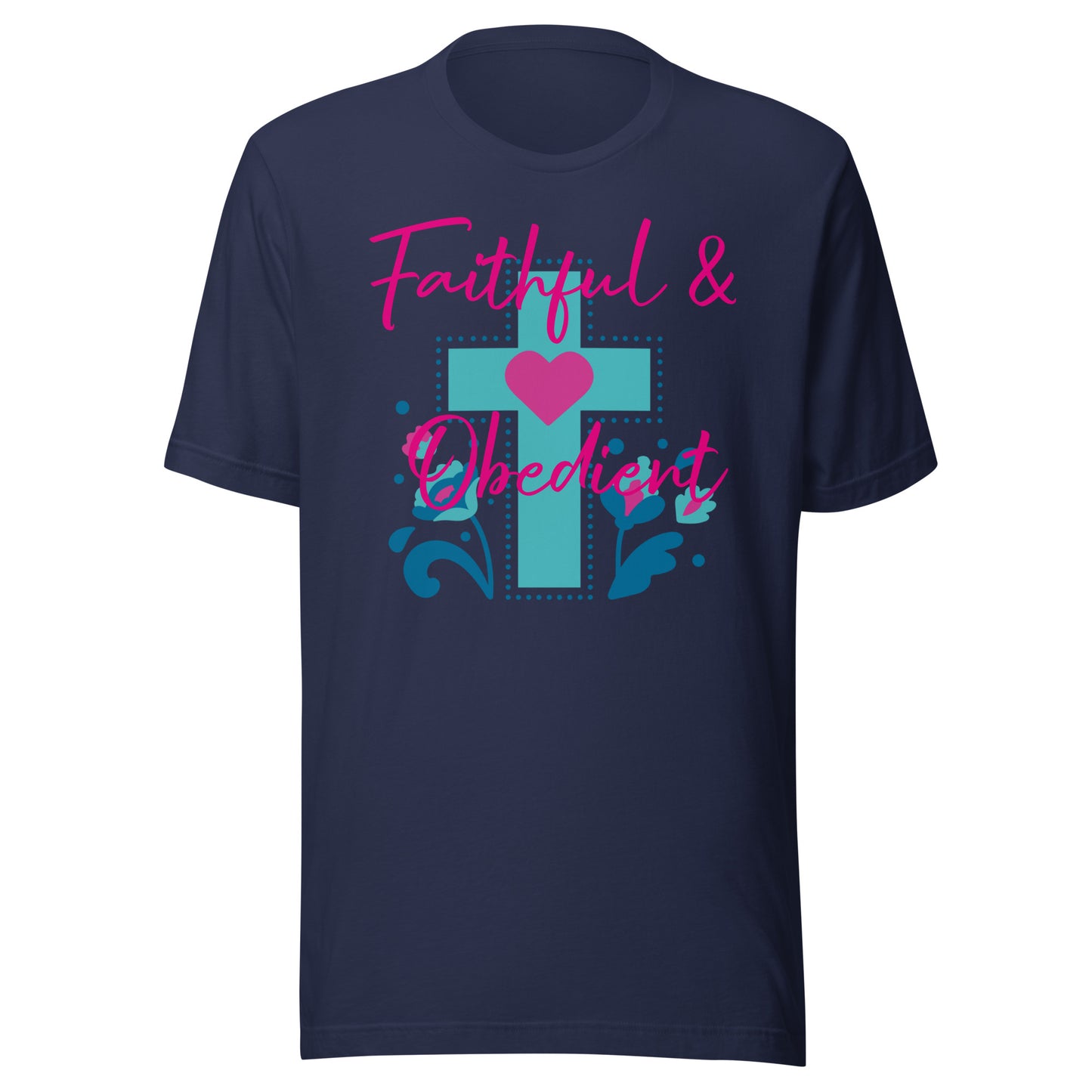 Faithful & Obedient Blue Cross Unisex t-shirt