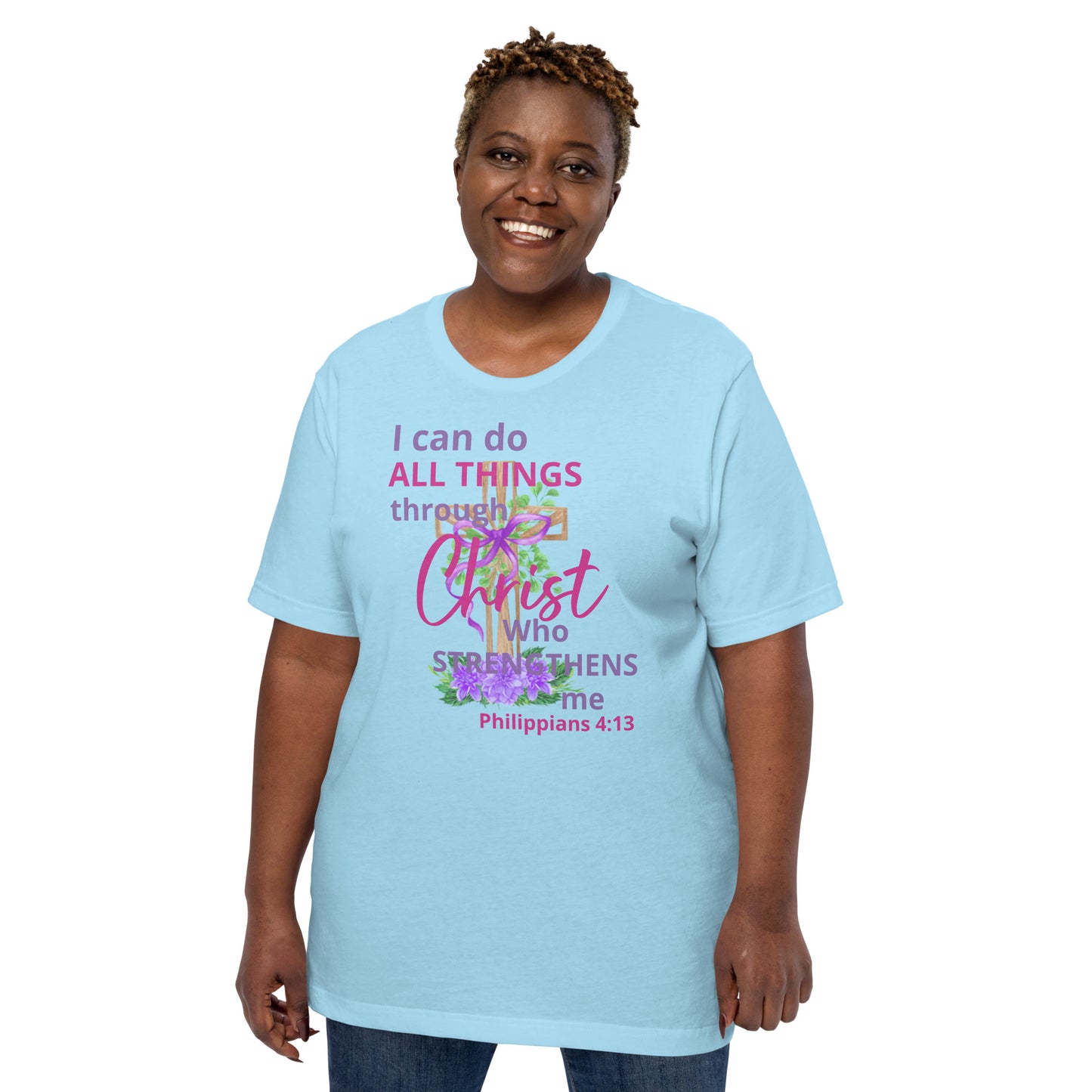 I Can Do All Things Through Christ Floral Phi 4:13 Unisex T-shirt
