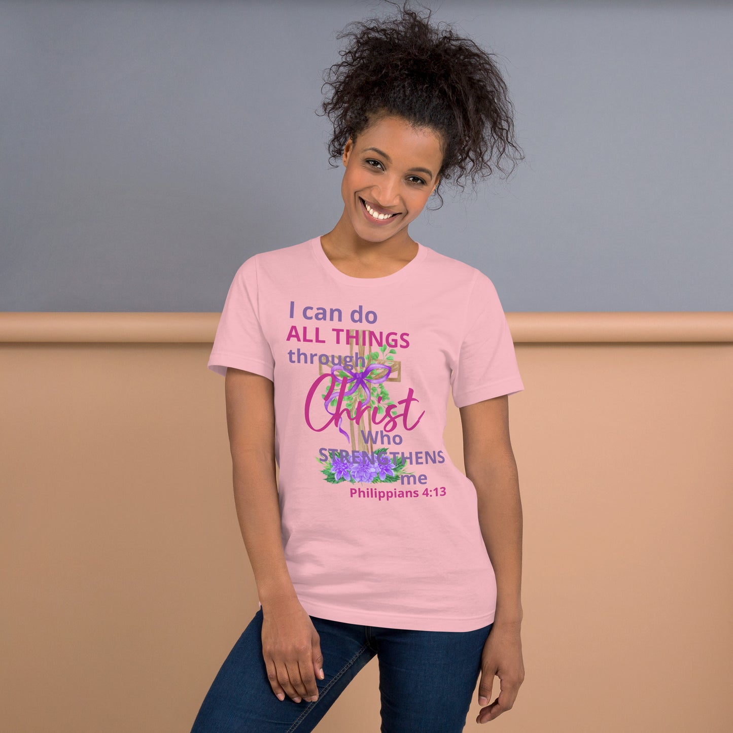 I Can Do All Things Through Christ Floral Phi 4:13 Unisex T-shirt