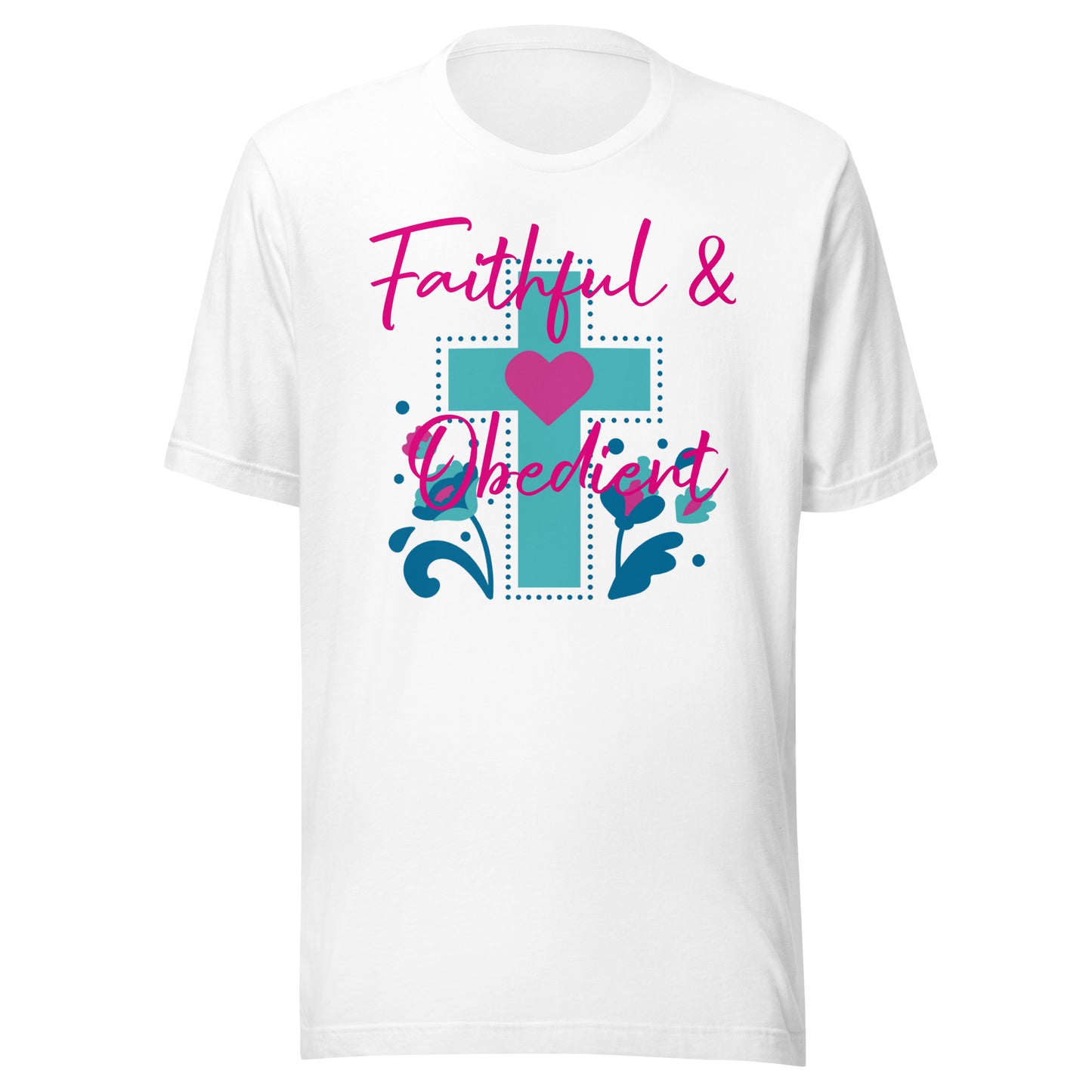 Faithful & Obedient Blue Cross Unisex t-shirt