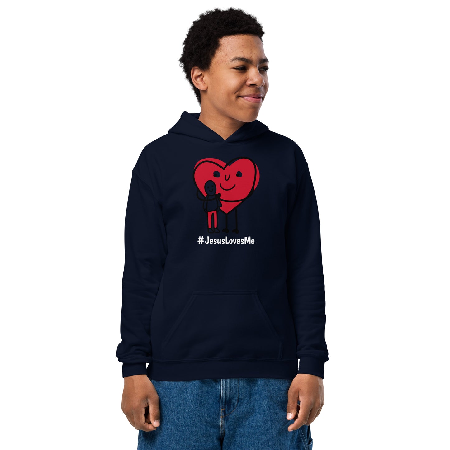 #JesusLovesMe (White Print) Youth Hoodie