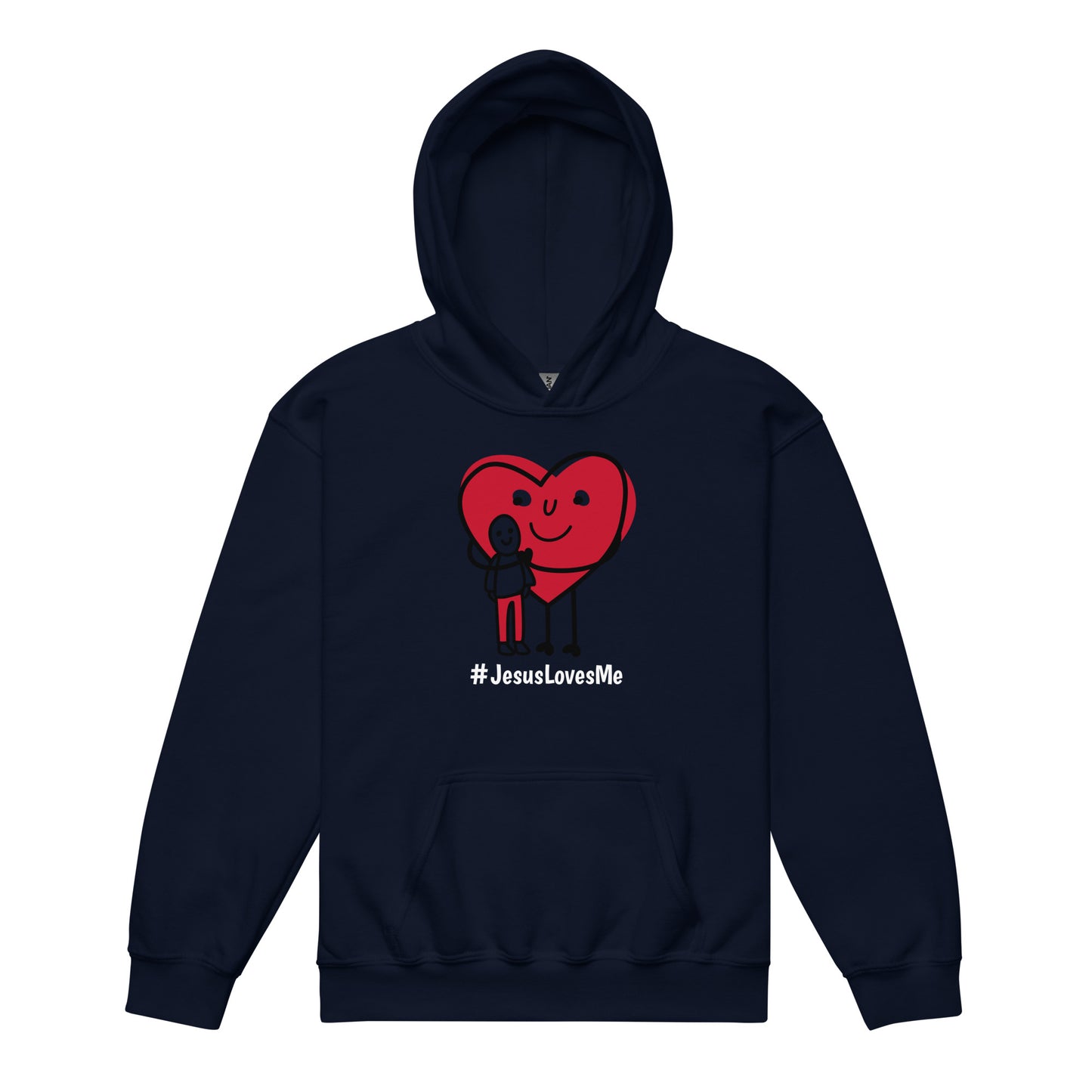 #JesusLovesMe (White Print) Youth Hoodie