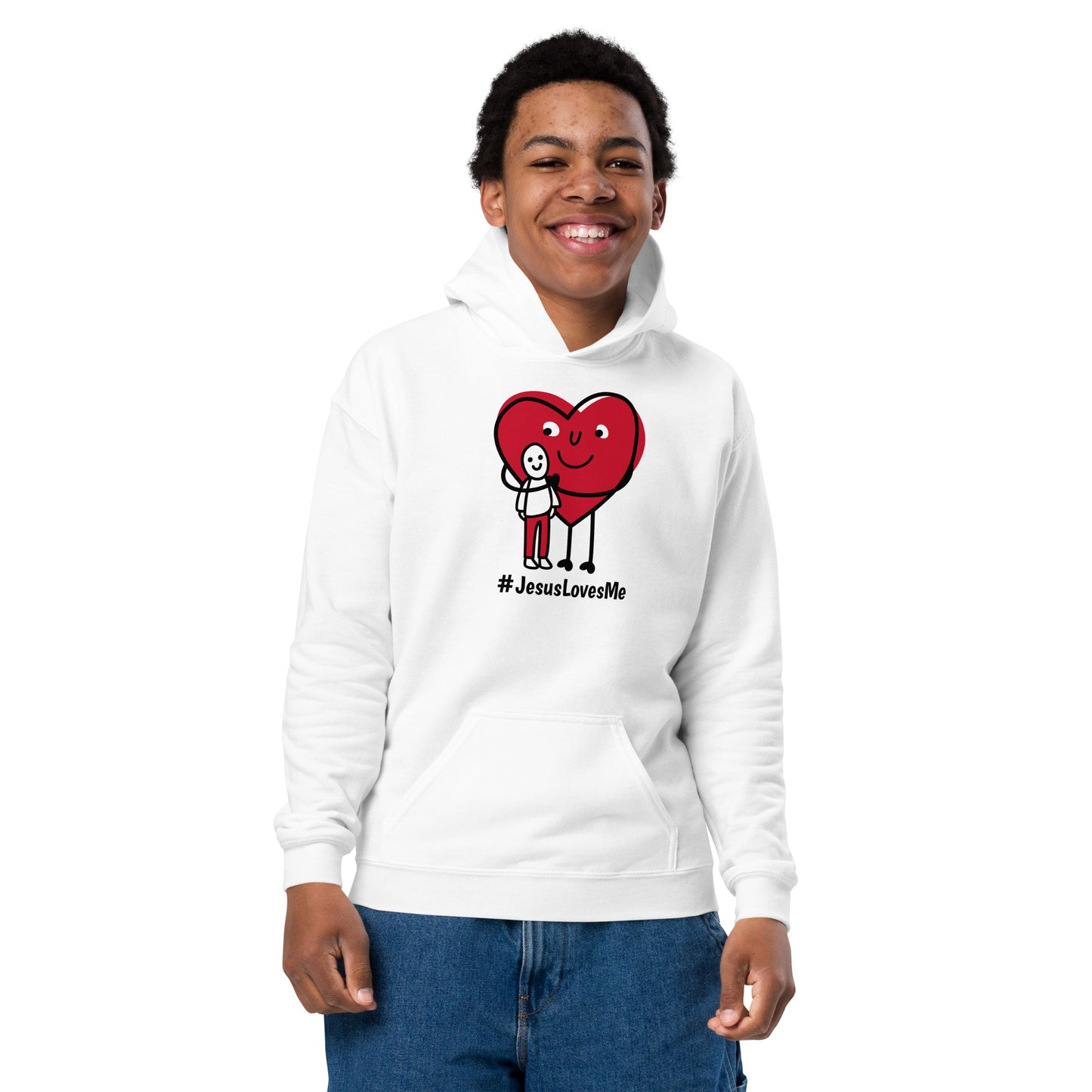 #JesusLovesMe (Black Print) Youth Hoodie