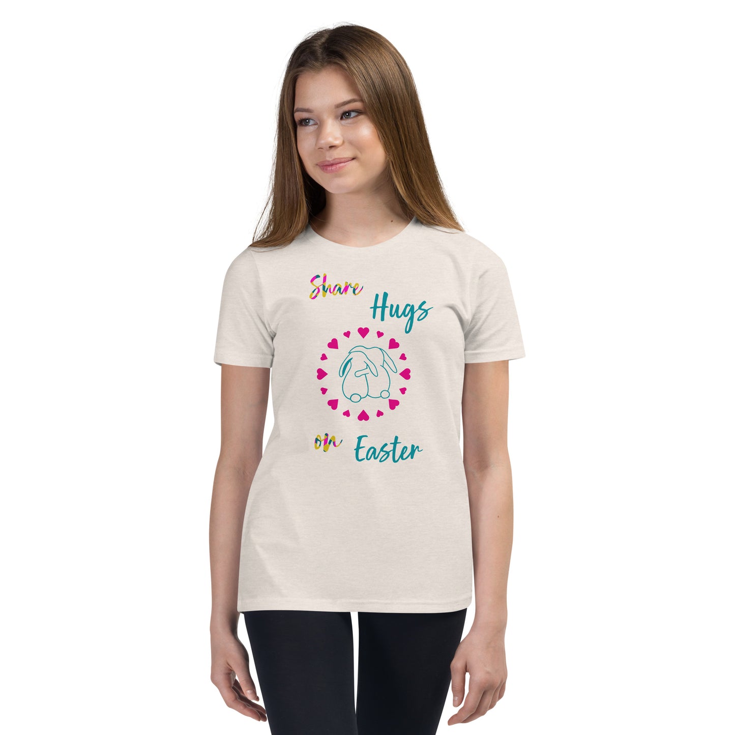 Share Hugs on Easter Youth Short Sleeve T-Shirt