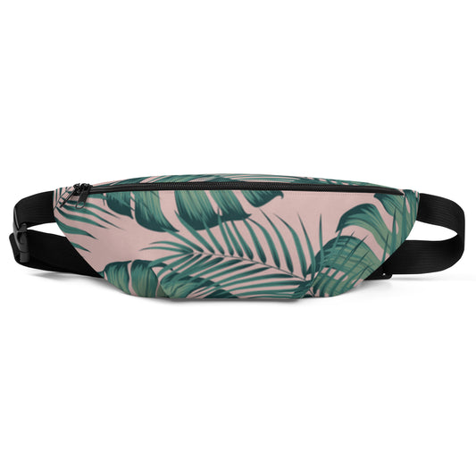 Pink/ Green Palm Leaves CrossBody/ Fanny Pack