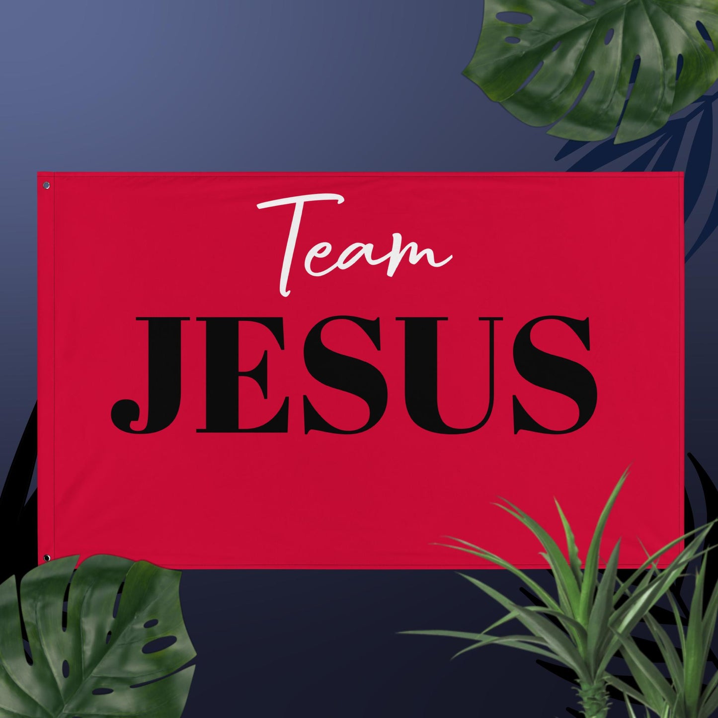 Team JESUS Red Flag w/ White & Black Print