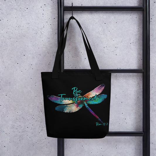 Be Transformed WC Dragonfly Rom 12:2 Dual Side Tote bag