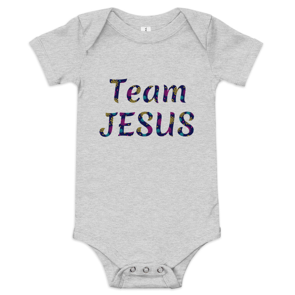 Team Jesus (Colorful Print) Baby short sleeve onesie
