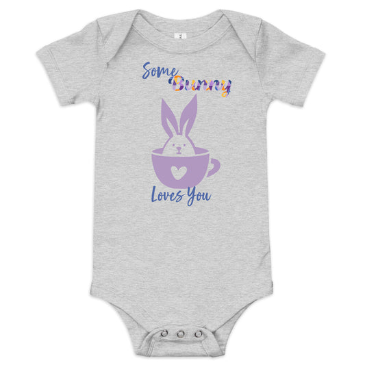 Some Bunny Loves You (Purple cup) Baby Onesie