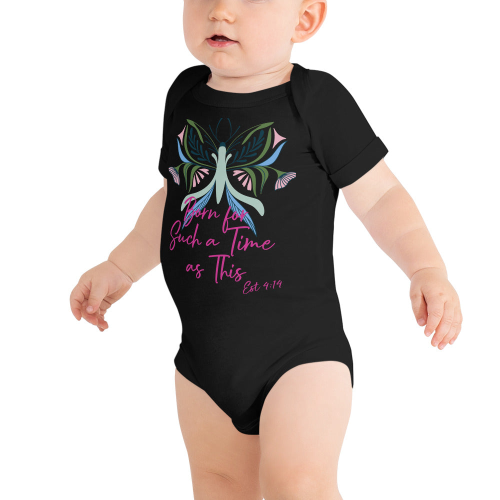 Born for Such a Time Est 4:14 Baby short sleeve onesie