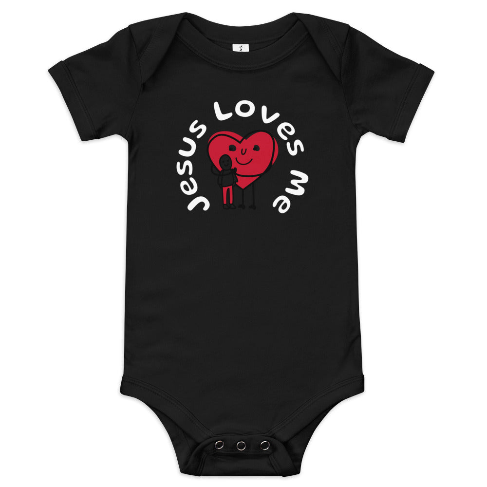 Jesus Loves Me Baby Onesie-Wht Print