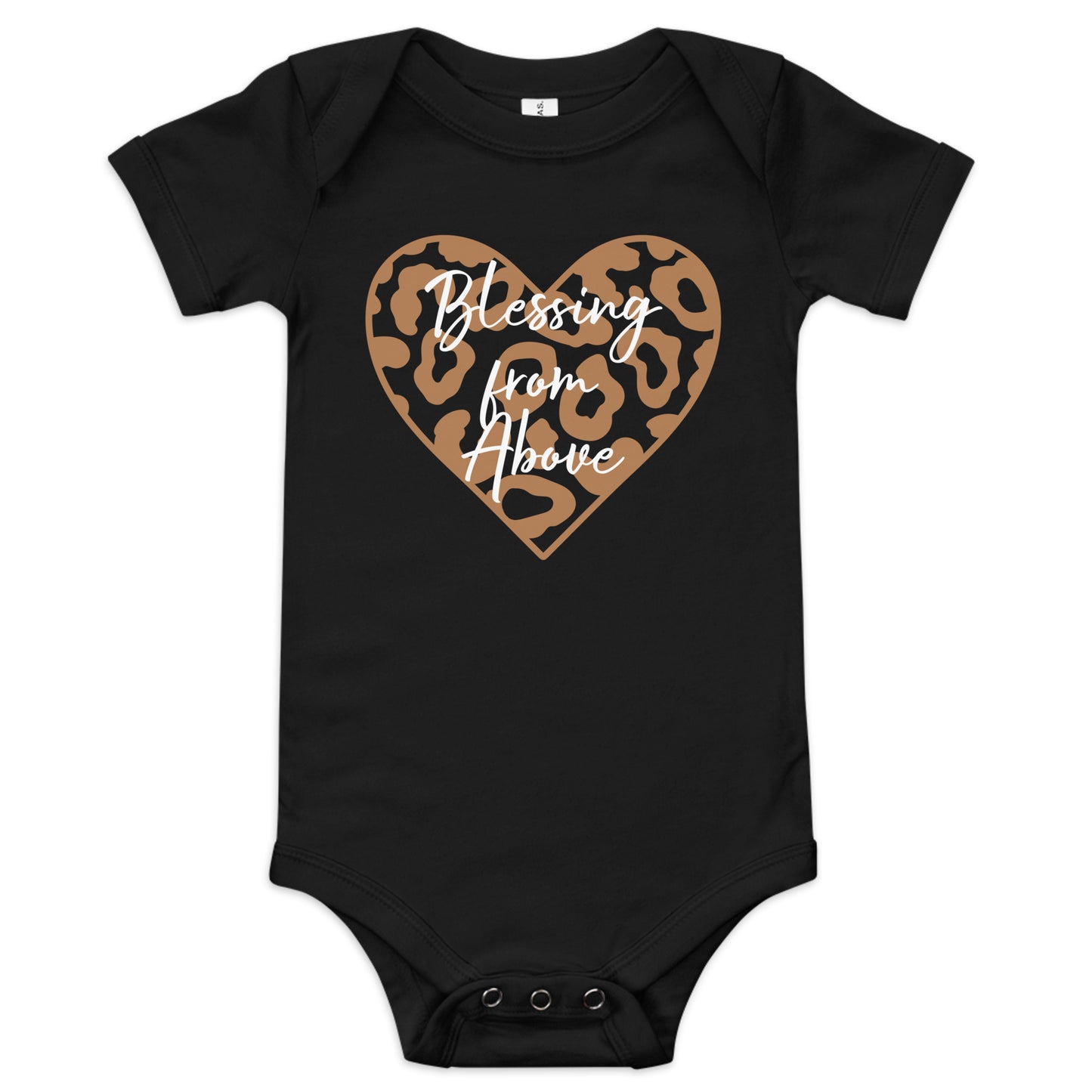 Blessing from Above Leopard Heart Baby Onesie