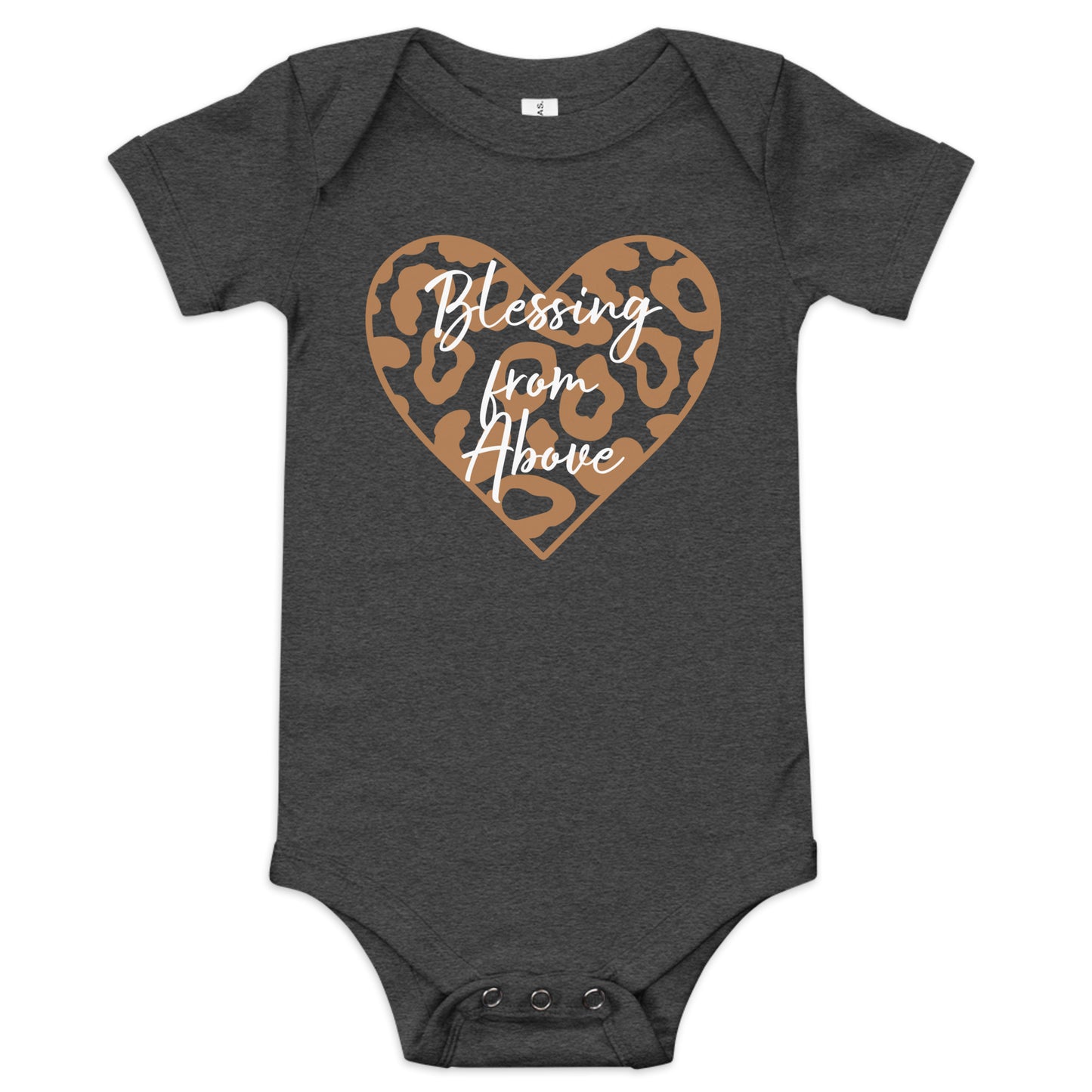 Blessing from Above Leopard Heart Baby Onesie