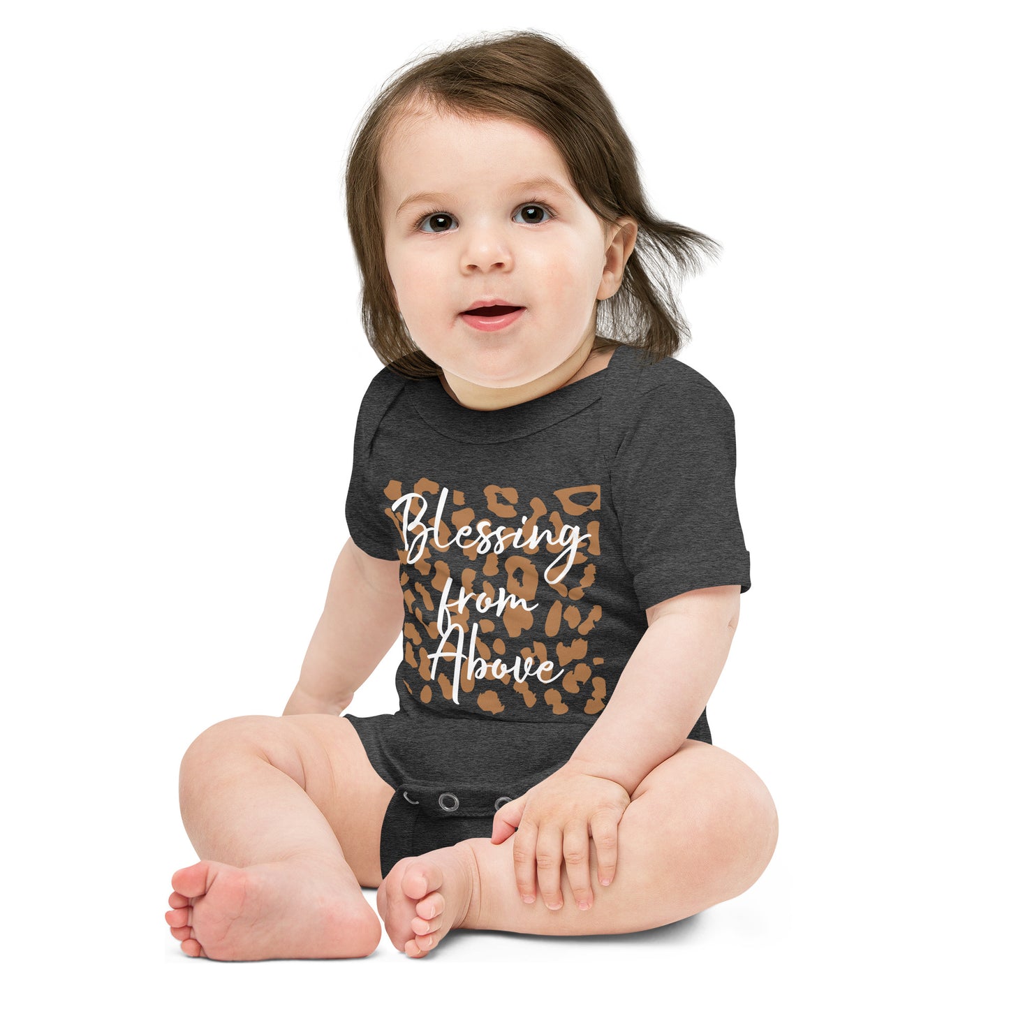 Blessing from Above Leopard Print Baby Onesie