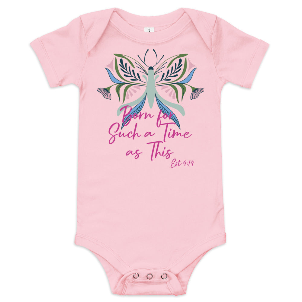 Born for Such a Time Est 4:14 Baby short sleeve onesie