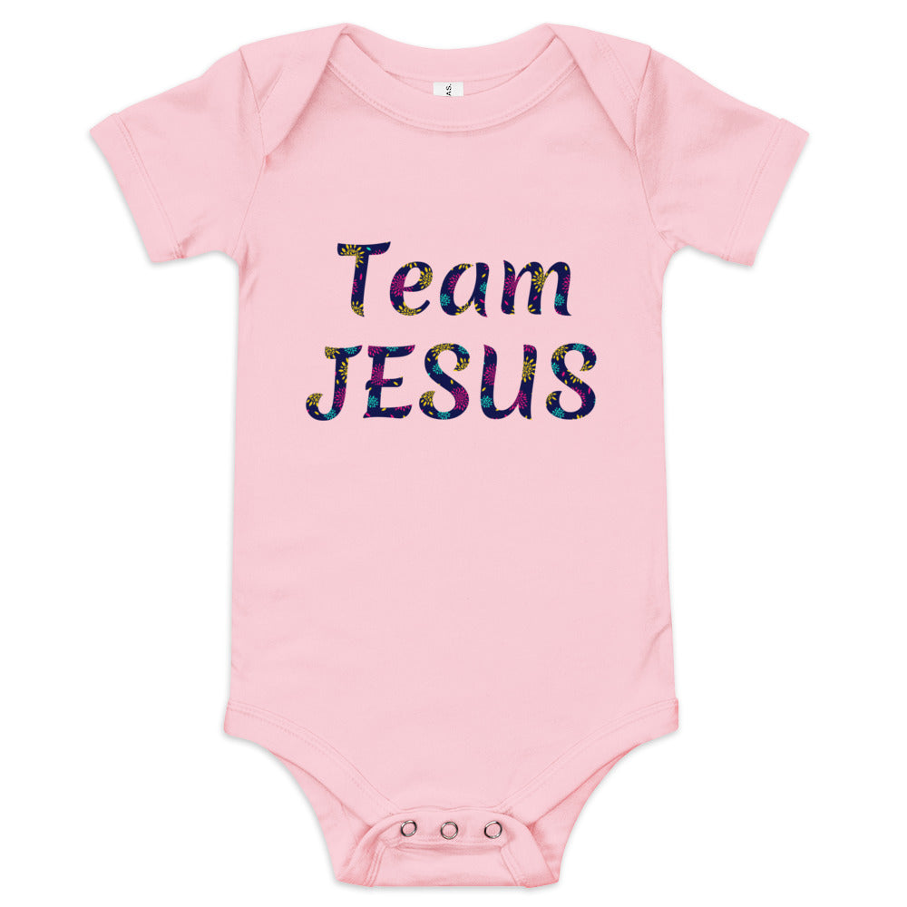 Team Jesus (Colorful Print) Baby short sleeve onesie