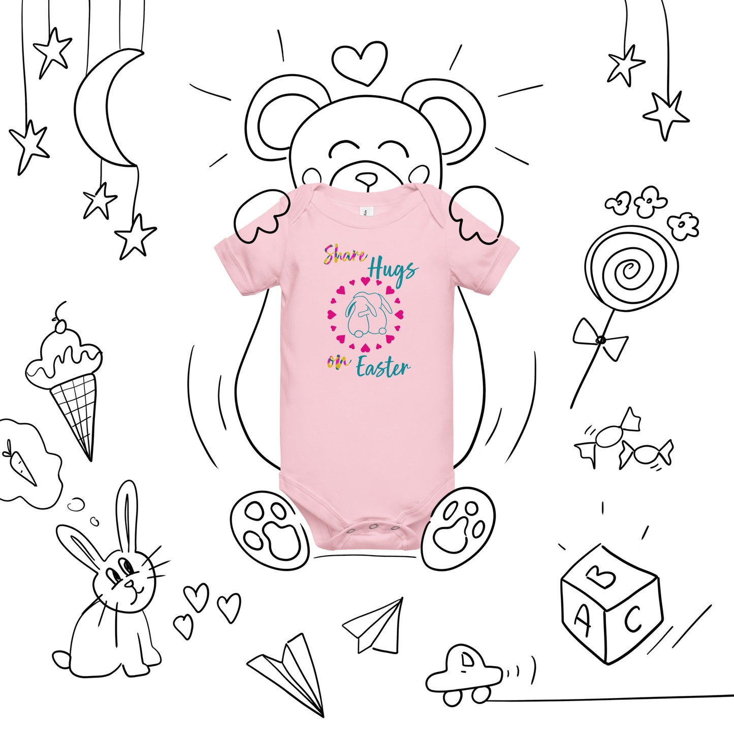 Share Hugs on Easter Baby Onesie