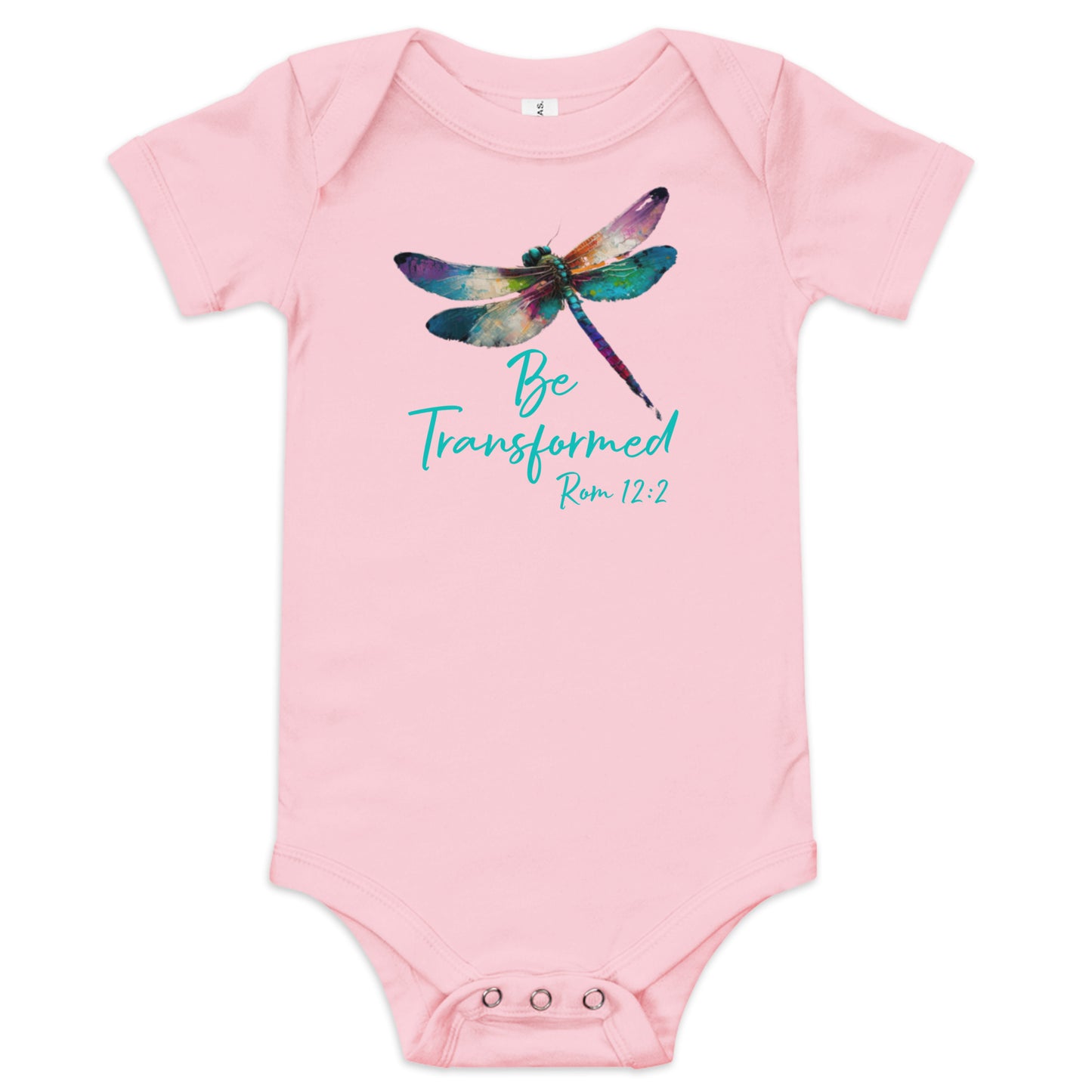 Be Transformed Dragonfly Rom 12:2 Baby Onesie