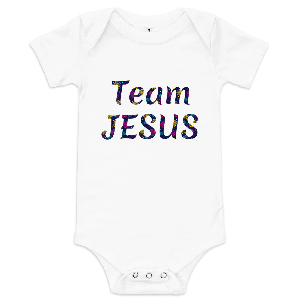 Team Jesus (Colorful Print) Baby short sleeve onesie