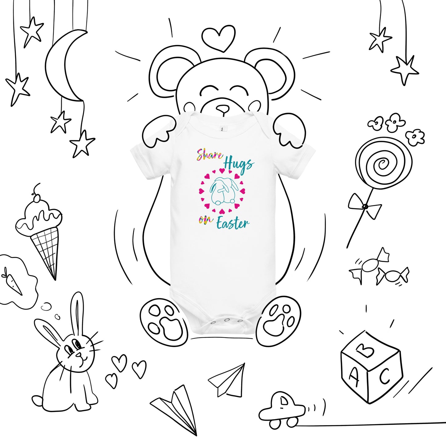 Share Hugs on Easter Baby Onesie