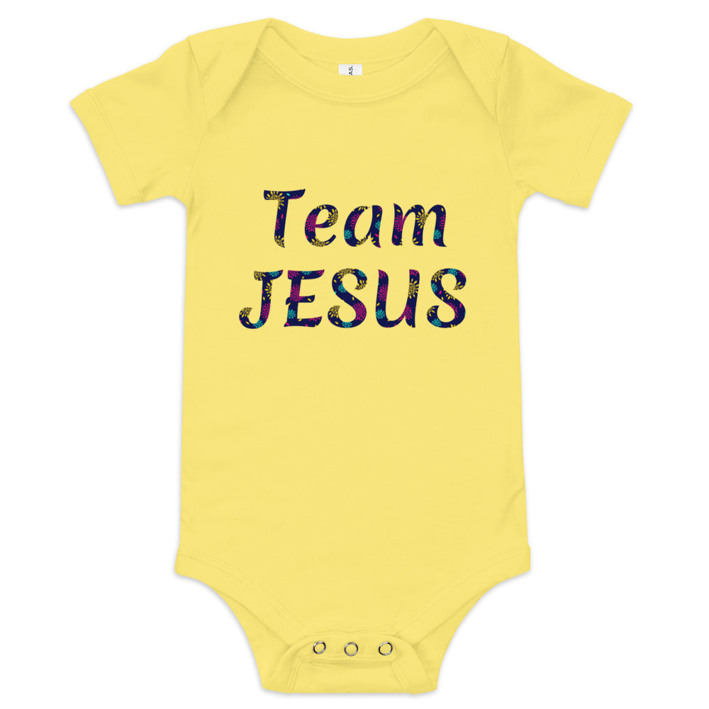 Team Jesus (Colorful Print) Baby short sleeve onesie
