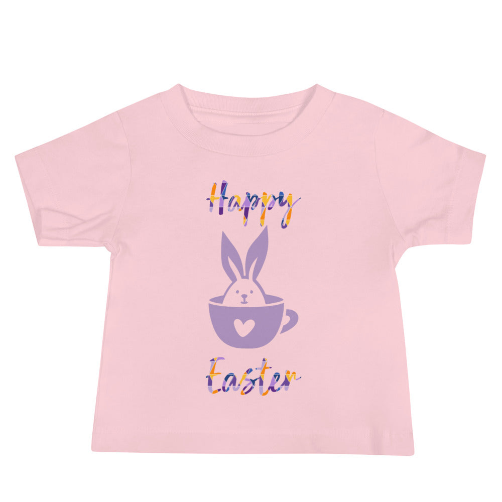 Happy Easter Purple Bunny Baby Short Sleeve Tee (6-24 Month)