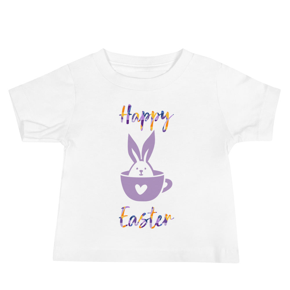 Happy Easter Purple Bunny Baby Short Sleeve Tee (6-24 Month)