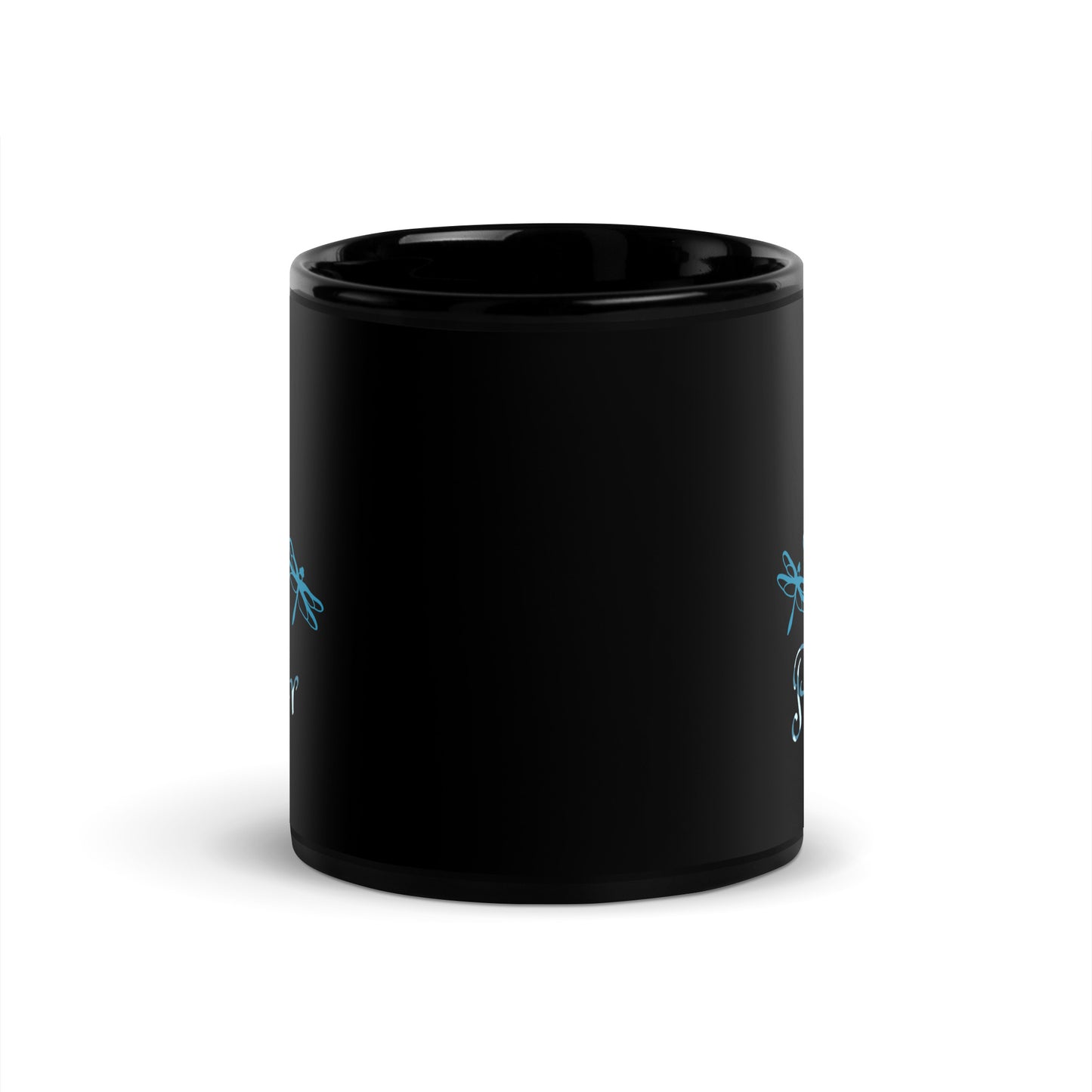 Run 4 Prayer Dragonfly Teal (Black Glossy Mug)